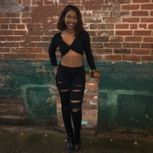 Black crop and and black jeans